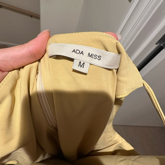 Elegant Yellow Draped Boat Neckline Midi Dress - Picture 10 of 10